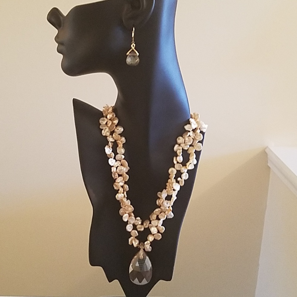 Fresh water pearl/Swaroski crystal set